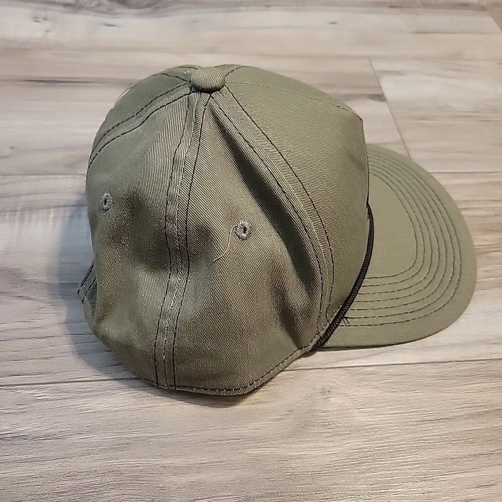 Burlebo Signature Logo Rope Snapback Hat Cap - Dark Moss Green One Size Snapback